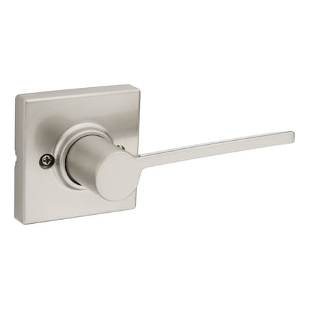 Kwikset Right Hand Ladera Lever with Square Rose Half Dummy Satin Nickel Finish 488LRLSQTRH-15